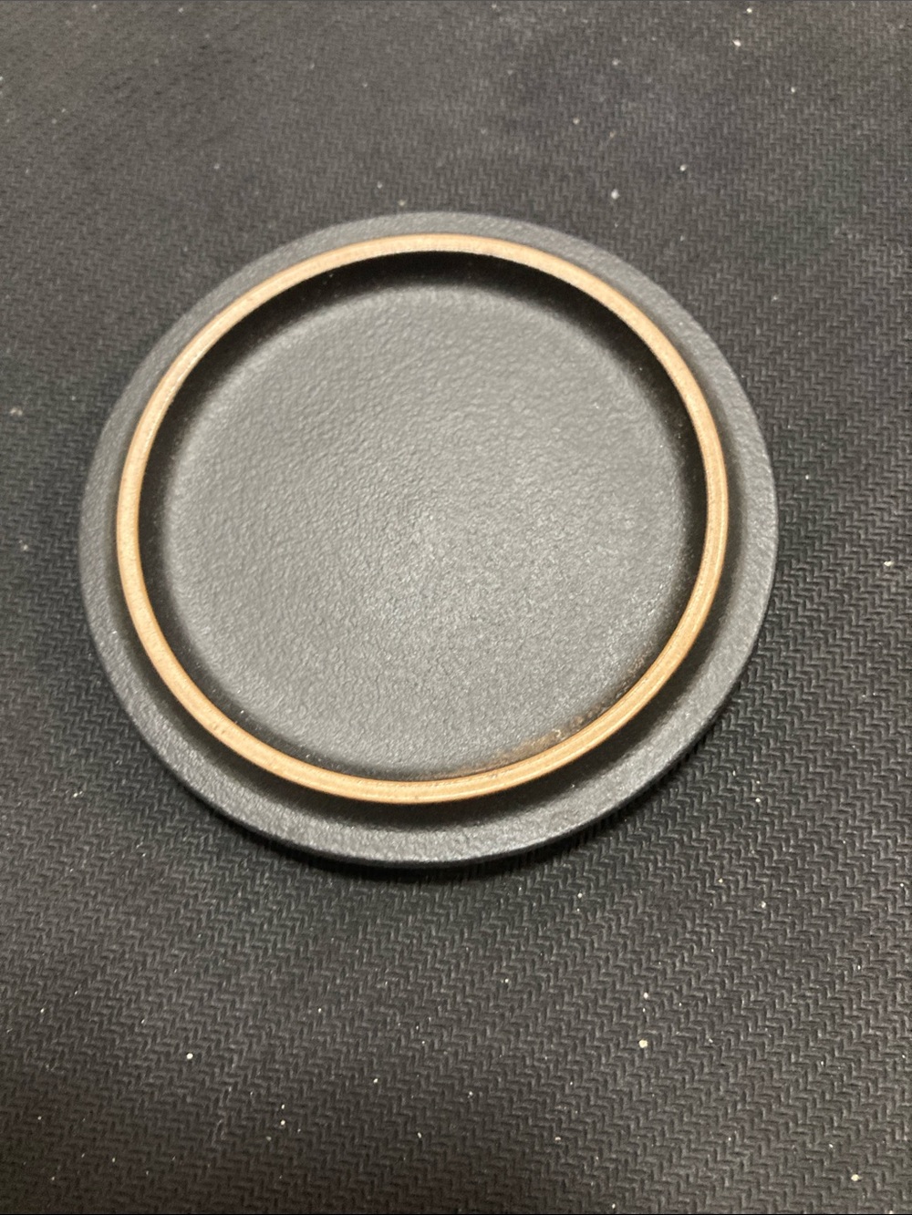 Black and Gold Round Leather Coaster - Men Accessories